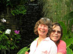 Ruth and Vi enjoy a laugh by the Cascade waterfall.